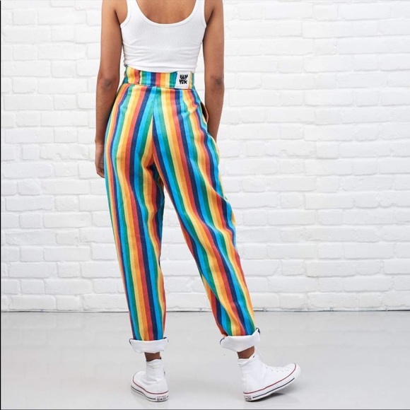 NWT Lucy & Yak Addison Rainbow Trousers - Picture 2 of 2